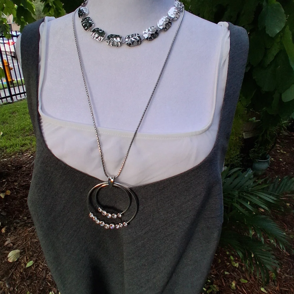 🔥NWT ASOS Gray White Sleeveless Midi Slip Dress Size 12 - Picture 6 of 11